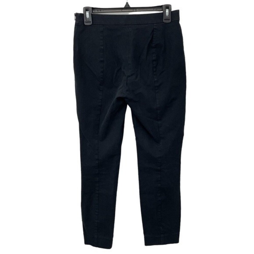 Everlane The Side Zip Stretch Pull On Cotton‎ Black Pants Ankle Crop Size 6 - Picture 2 of 8